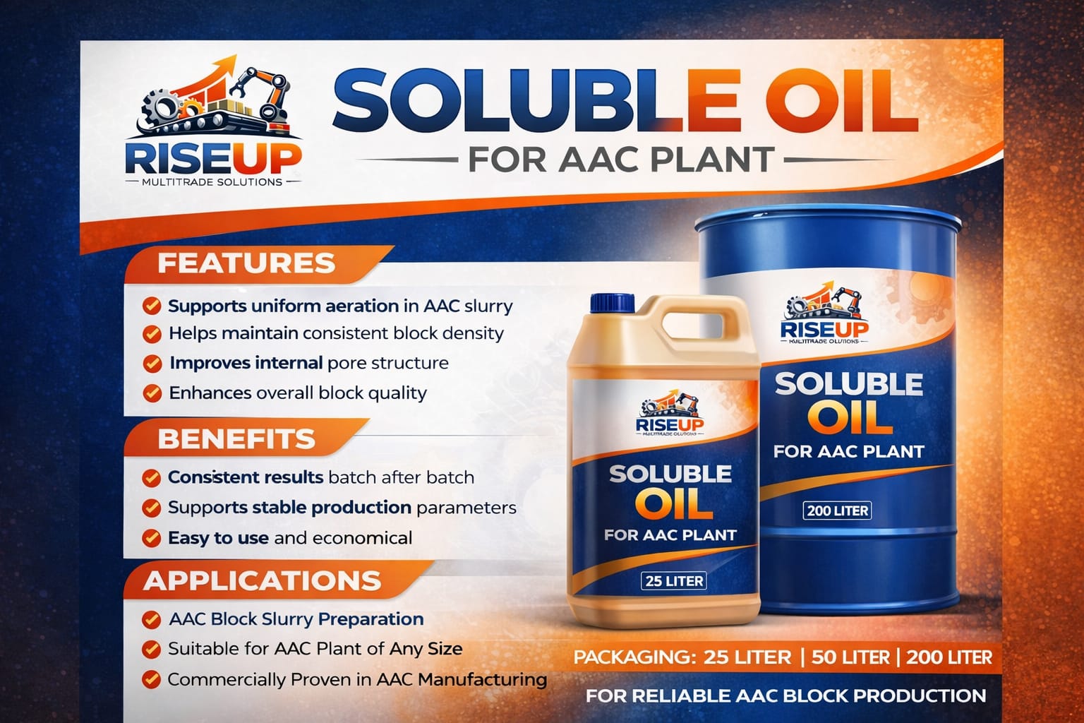 Soluble Oil for AAC Plant — alternate view